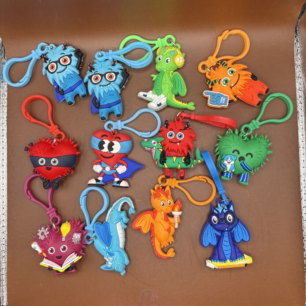 12 American Heart Association Kids Heart Challenge Keychain Backpack Clips